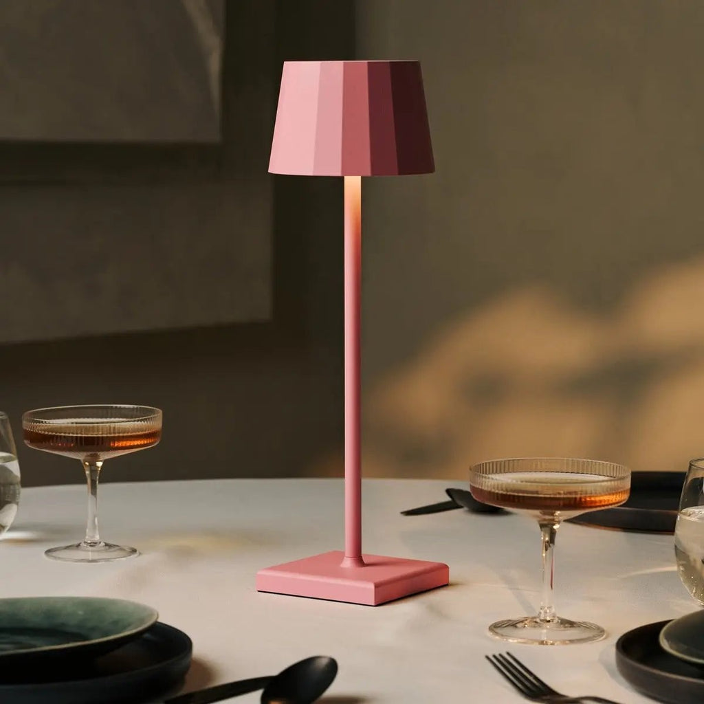 Wouter Flamingo Pink Rechargeable Table Lamp | Wireless Charging & 120 - Hour Battery Life - LUXONAS HOME