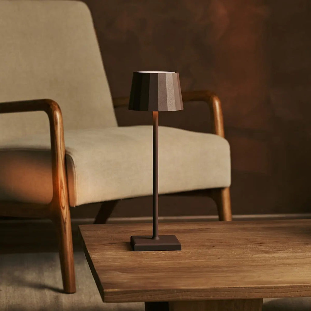 Wouter Mocha Brown Rechargeable Table Lamp | Wireless Charging & 120 - Hour Battery Life - LUXONAS HOME