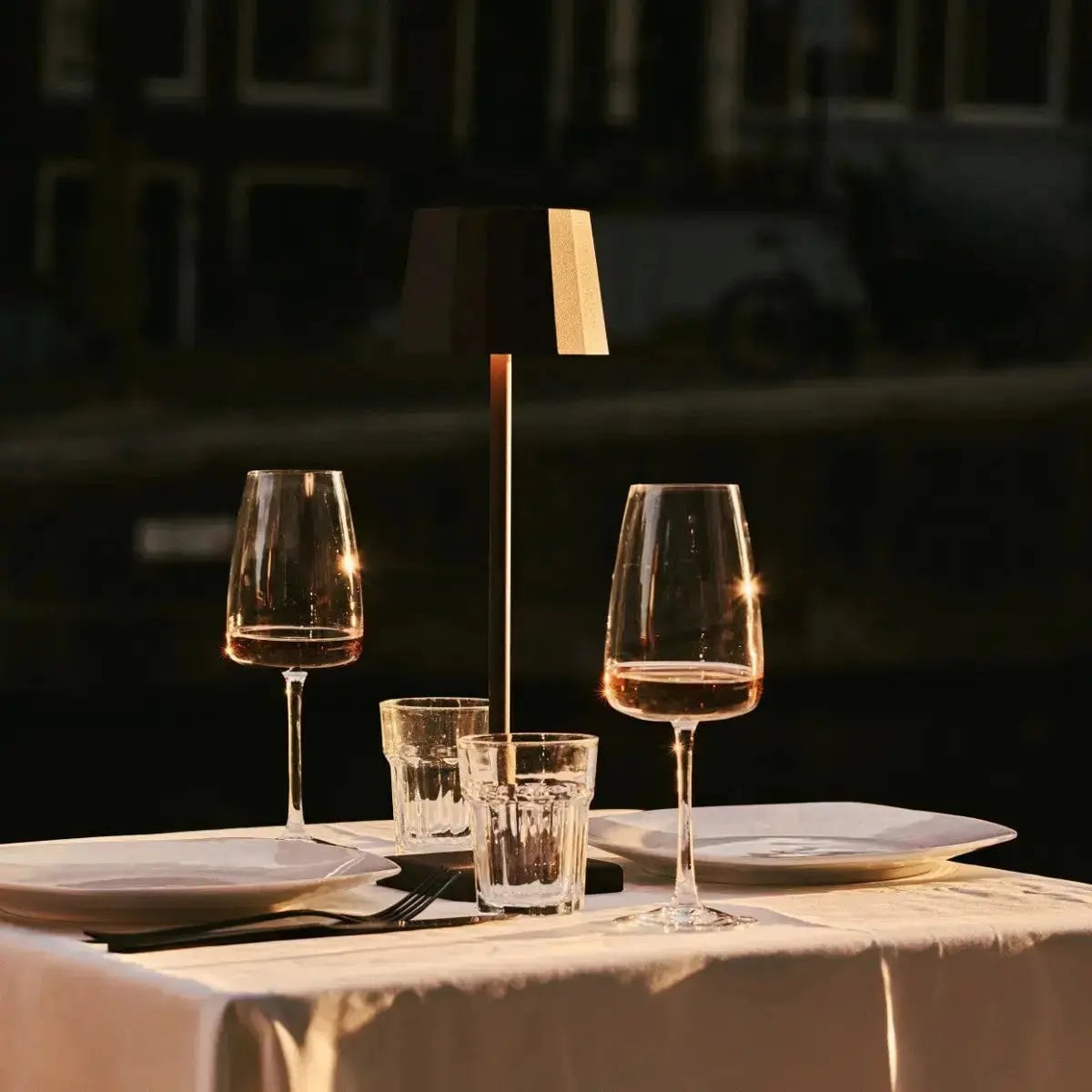 Wouter Mocha Brown Rechargeable Table Lamp | Wireless Charging & 120 - Hour Battery Life - LUXONAS HOME