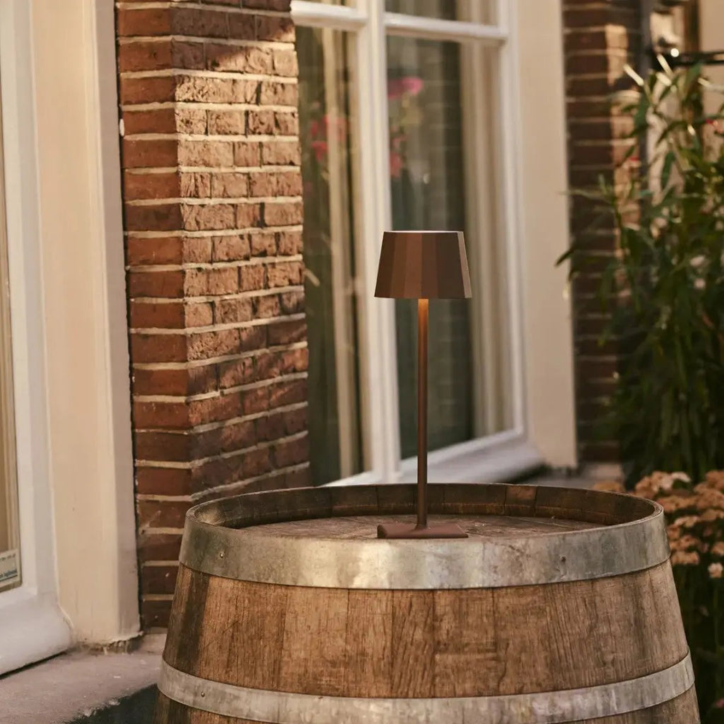 Wouter Mocha Brown Rechargeable Table Lamp | Wireless Charging & 120 - Hour Battery Life - LUXONAS HOME