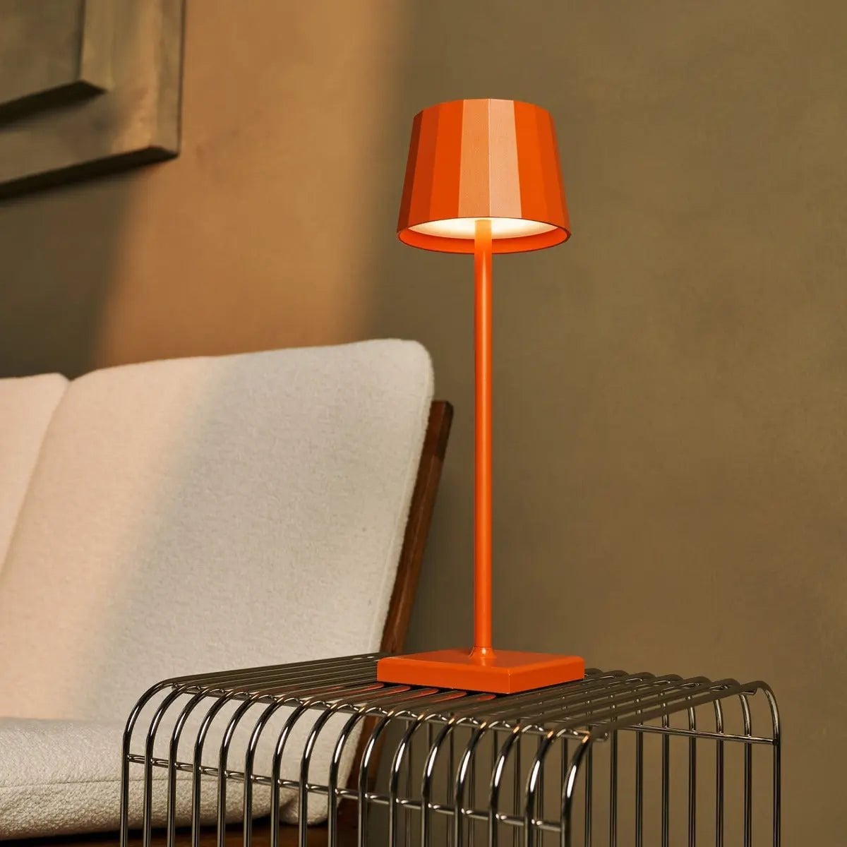 Wouter Orange Blossom Rechargeable Table Lamp | Wireless Charging & 120 - Hour Battery Life - LUXONAS HOME