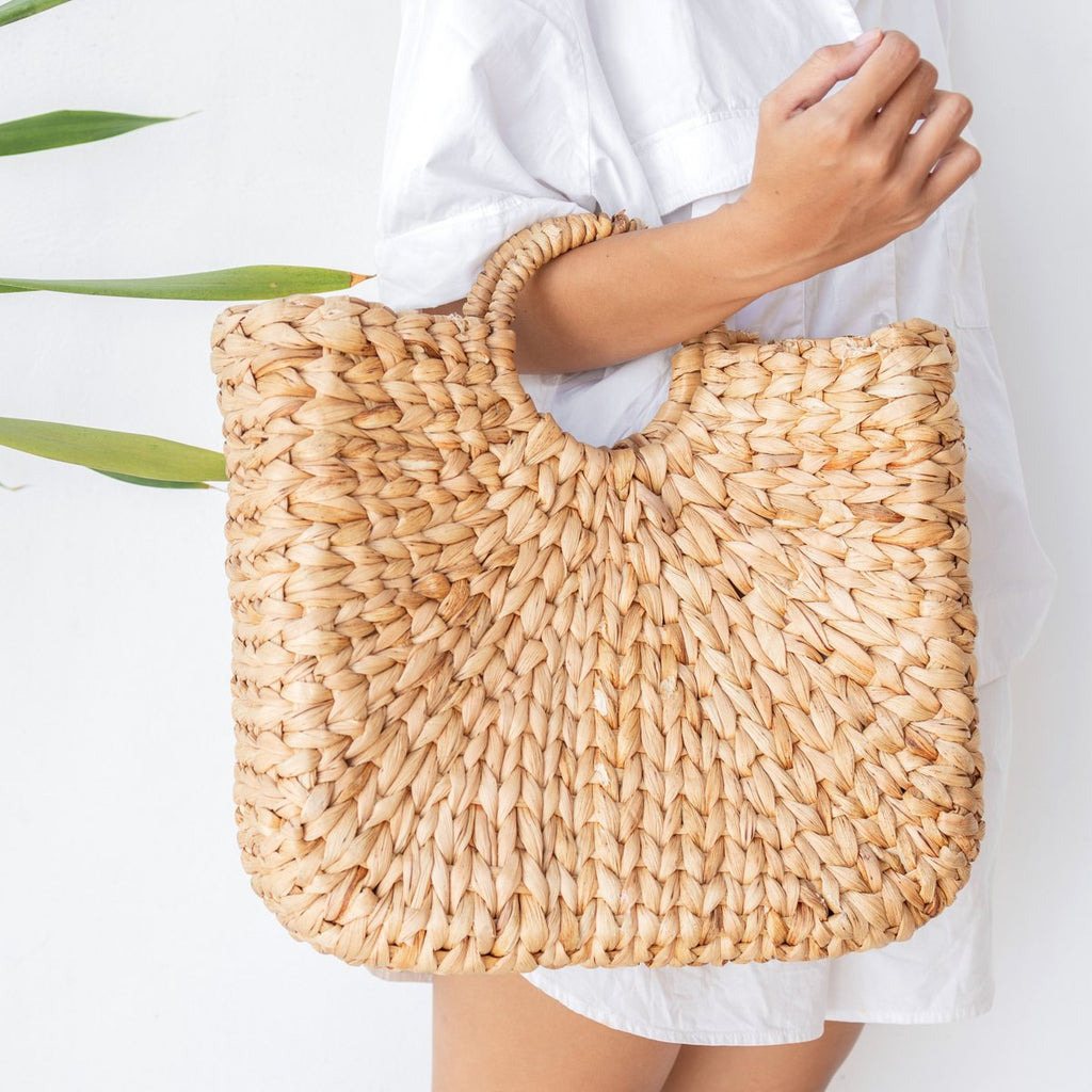 Woven Summer Bag | SAMBAS Shopping Bag made of Water Hyacinth - LUXONAS HOME