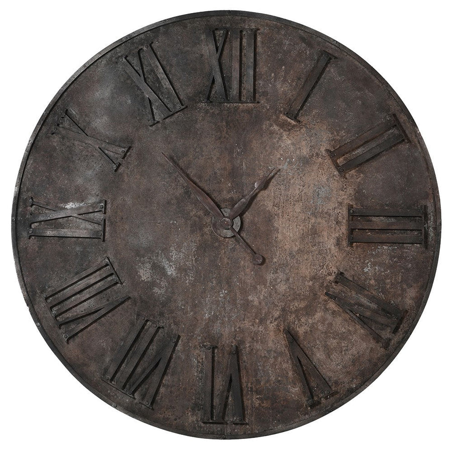 XLarge Aged Roman Numbers Metal Clock