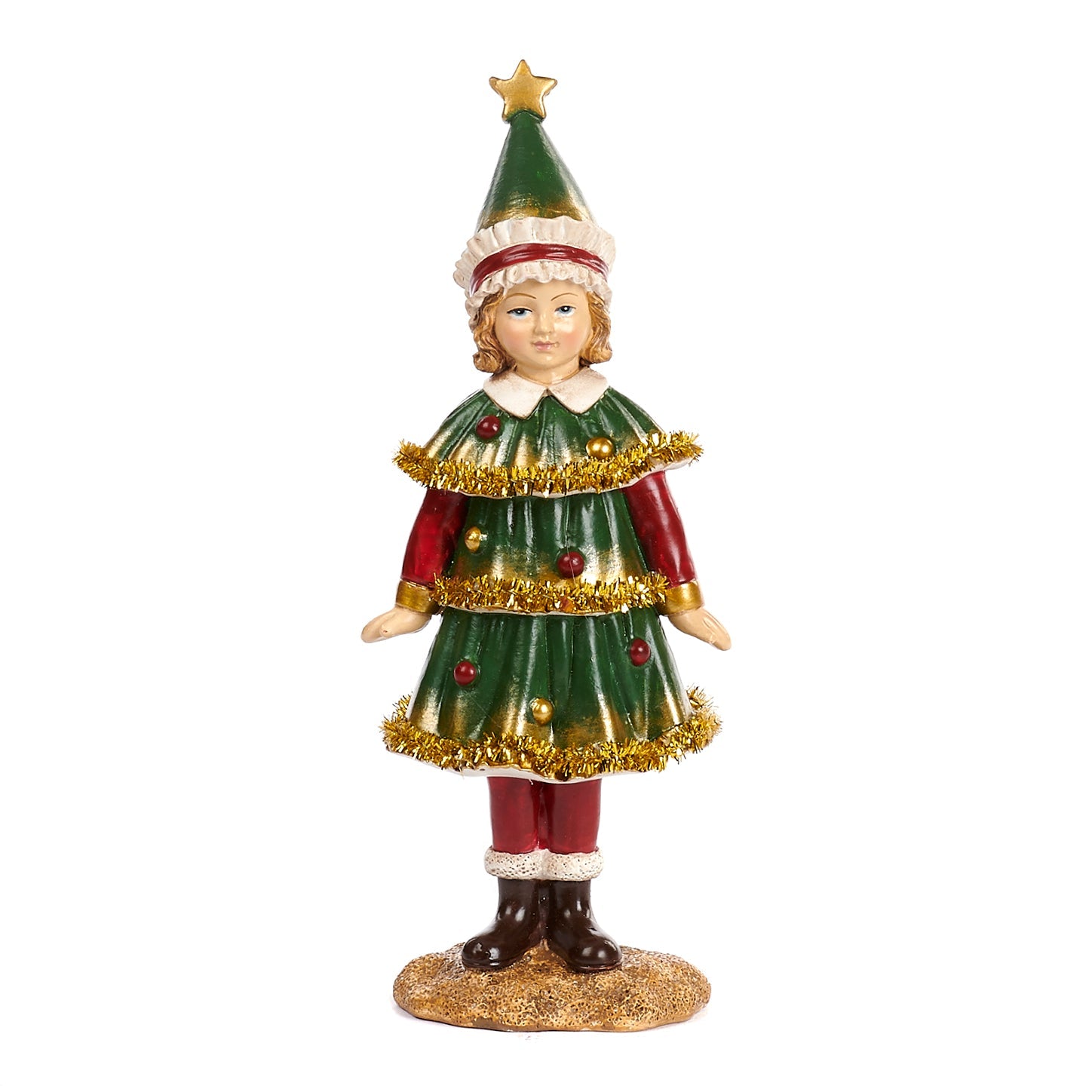 Xmas Green Tree Girl Figurine - LUXONAS