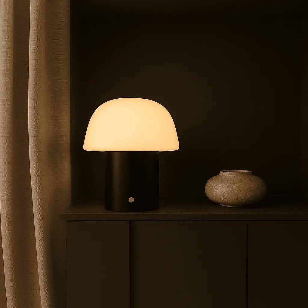 Yannick Black Cordless Table Lamp | Modern, Battery - Powered & Sustainable Design - LUXONAS HOME