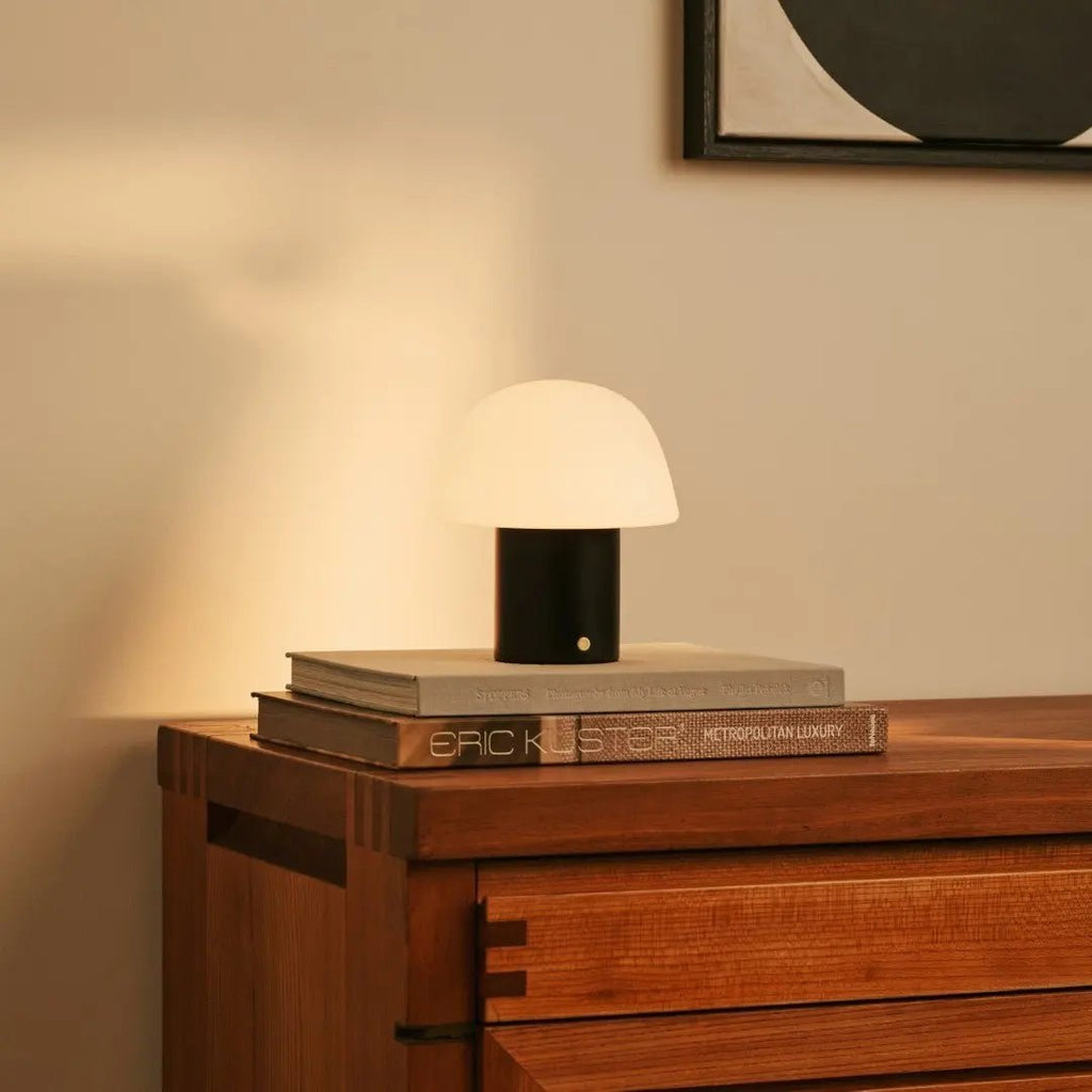 Yannick Black Cordless Table Lamp | Modern, Battery - Powered & Sustainable Design - LUXONAS HOME