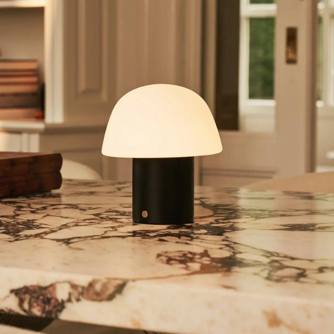 Yannick Black Cordless Table Lamp | Modern, Battery - Powered & Sustainable Design - LUXONAS HOME