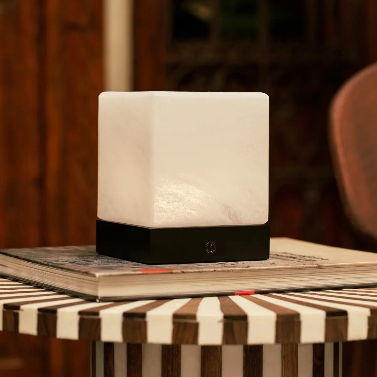 Yce Black Cordless Wooden Lamp | Rechargeable, Dimmable & 100 - Hour Battery Life - LUXONAS HOME