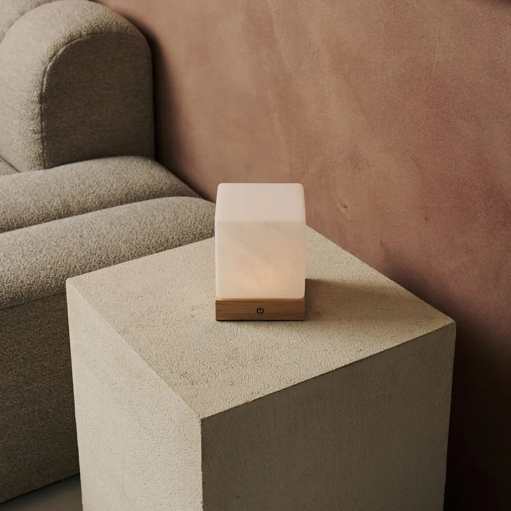 Yce Light Brown Cordless Wooden Lamp | Rechargeable, Dimmable & 100 - Hour Battery Life - LUXONAS HOME