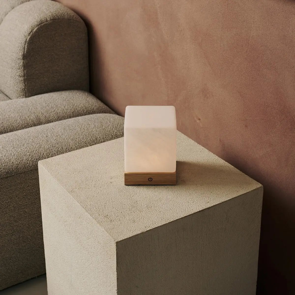 Yce Light Brown Cordless Wooden Lamp | Rechargeable, Dimmable & 100 - Hour Battery Life - LUXONAS HOME