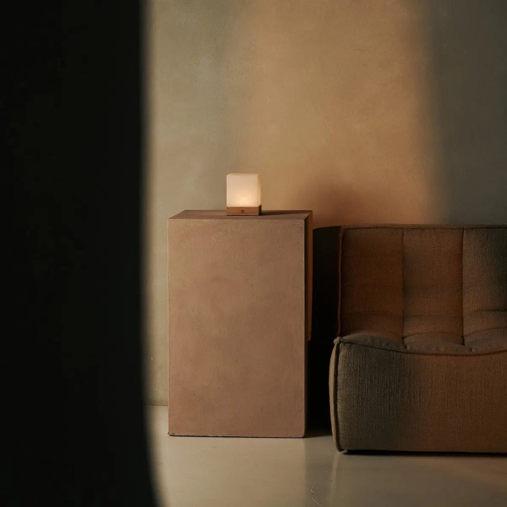 Yce Light Brown Cordless Wooden Lamp | Rechargeable, Dimmable & 100 - Hour Battery Life - LUXONAS HOME