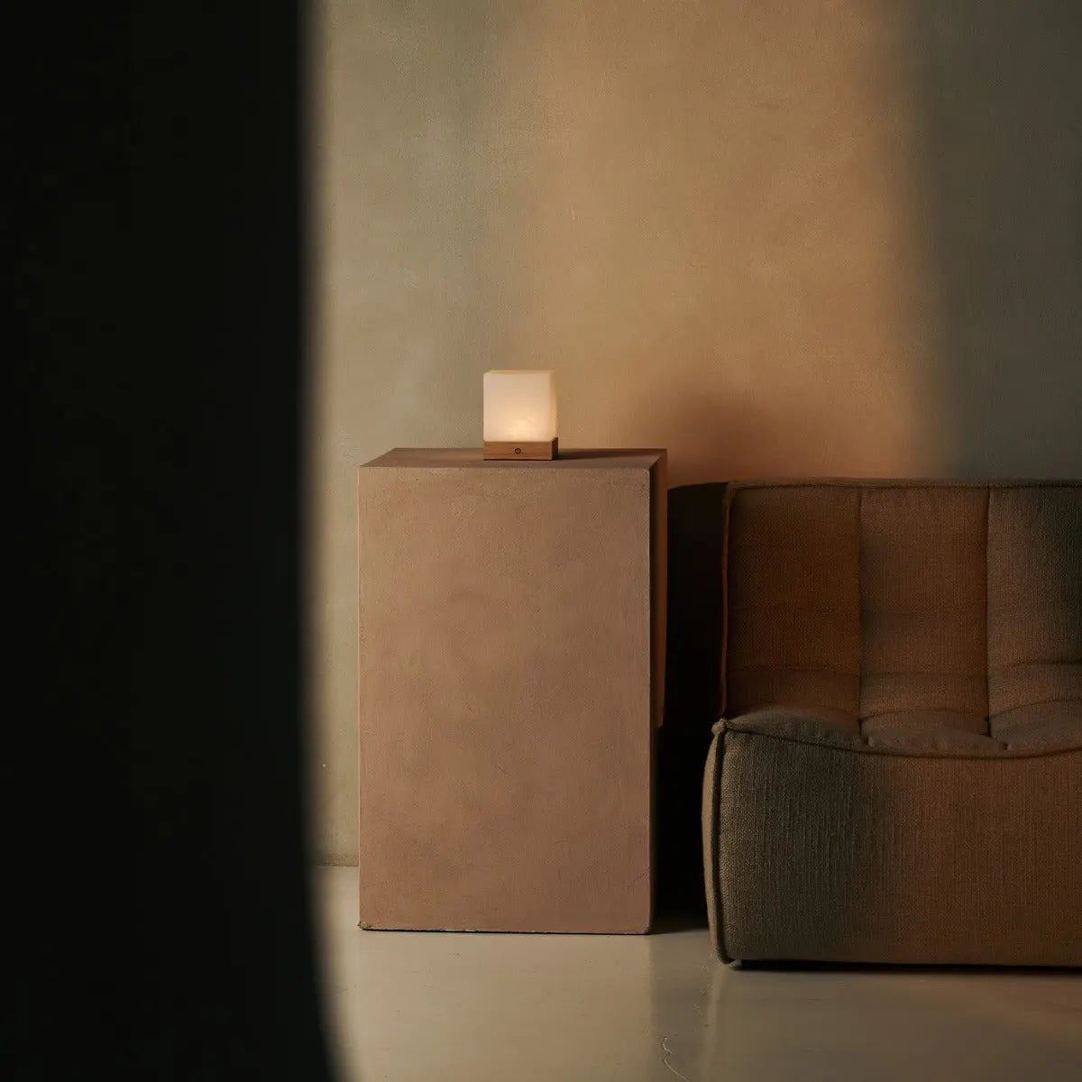 Yce Light Brown Cordless Wooden Lamp | Rechargeable, Dimmable & 100 - Hour Battery Life - LUXONAS HOME