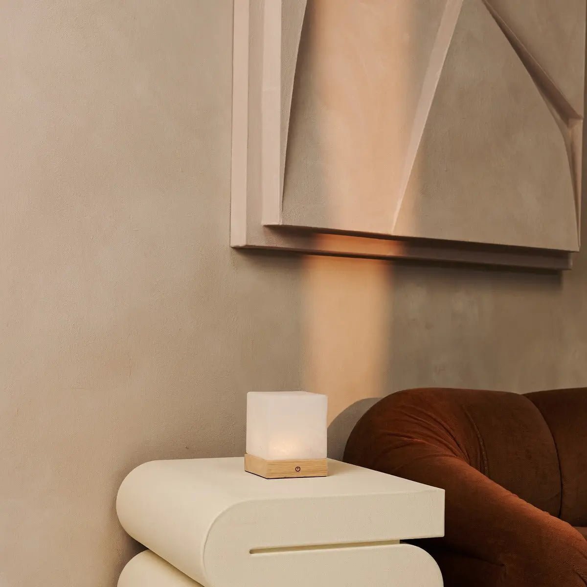 Yce Light Brown Cordless Wooden Lamp | Rechargeable, Dimmable & 100 - Hour Battery Life - LUXONAS HOME