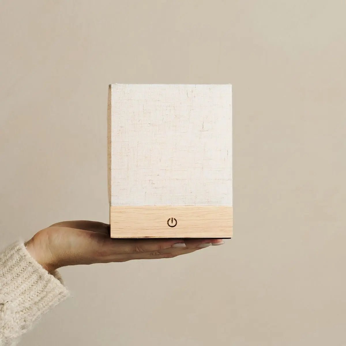 Zano Light Brown Wireless Lamp with Battery | Linen Blend, LED & Three Light Modes - LUXONAS HOME