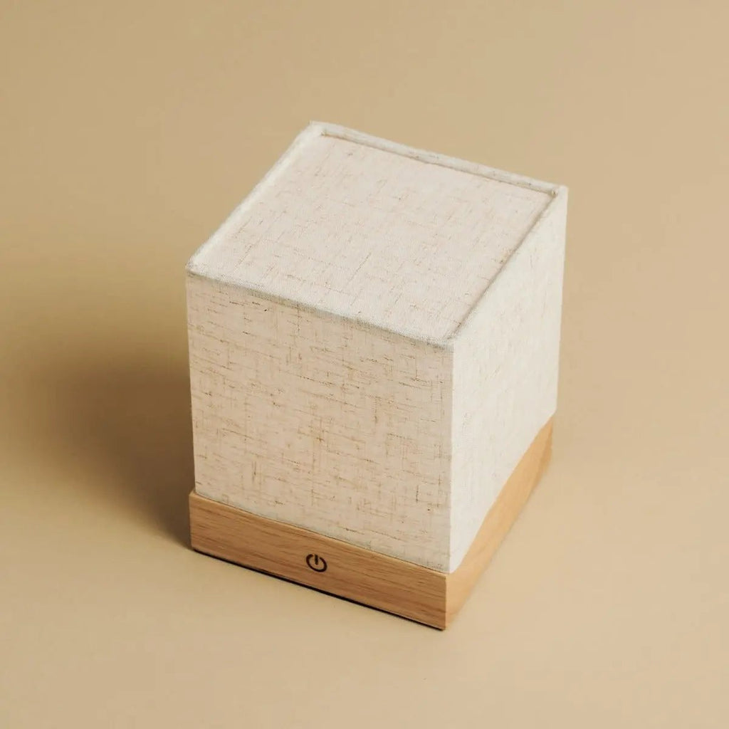 Zano Light Brown Wireless Lamp with Battery | Linen Blend, LED & Three Light Modes - LUXONAS HOME