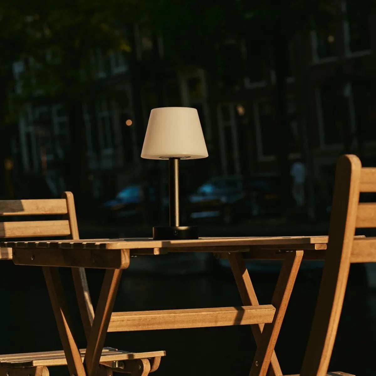 Zoë Black Wooden Rechargeable Table Lamp | Dimmable, USB - C & Up to 80 Hours of Battery Life - LUXONAS HOME