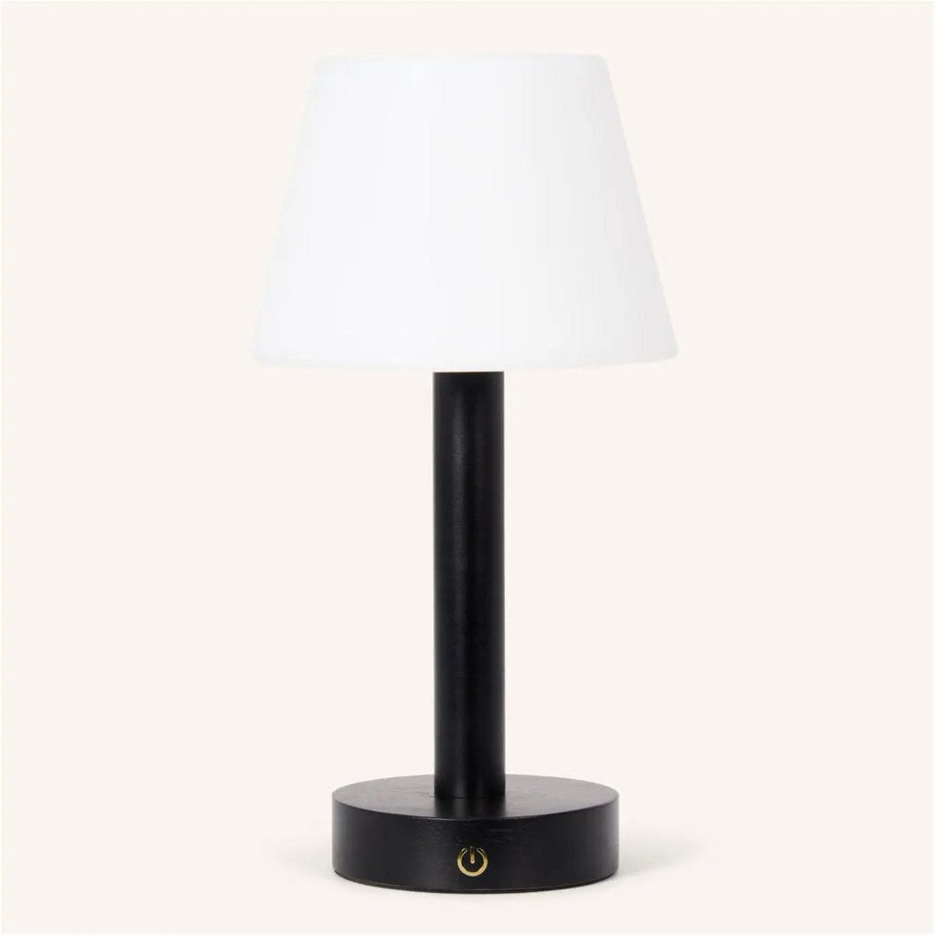 Zoë Black Wooden Rechargeable Table Lamp | Dimmable, USB - C & Up to 80 Hours of Battery Life - LUXONAS HOME