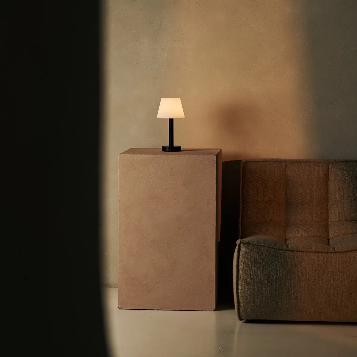 Zoë Black Wooden Rechargeable Table Lamp | Dimmable, USB - C & Up to 80 Hours of Battery Life - LUXONAS HOME