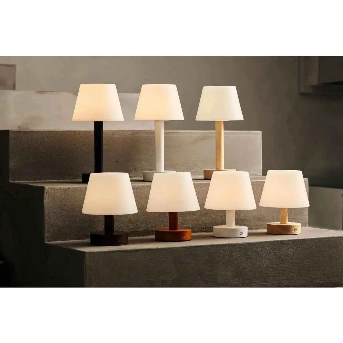 Zoë Light Brown Wooden Rechargeable Table Lamp | Dimmable, USB - C & Up to 80 Hours of Battery Life - LUXONAS HOME