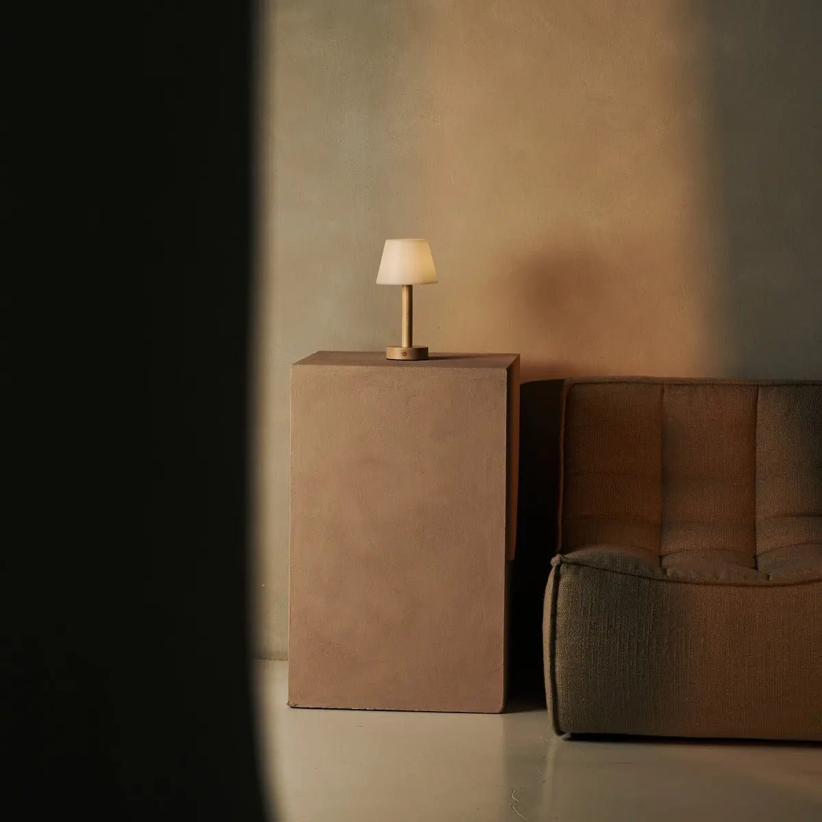 Zoë Light Brown Wooden Rechargeable Table Lamp | Dimmable, USB - C & Up to 80 Hours of Battery Life - LUXONAS HOME