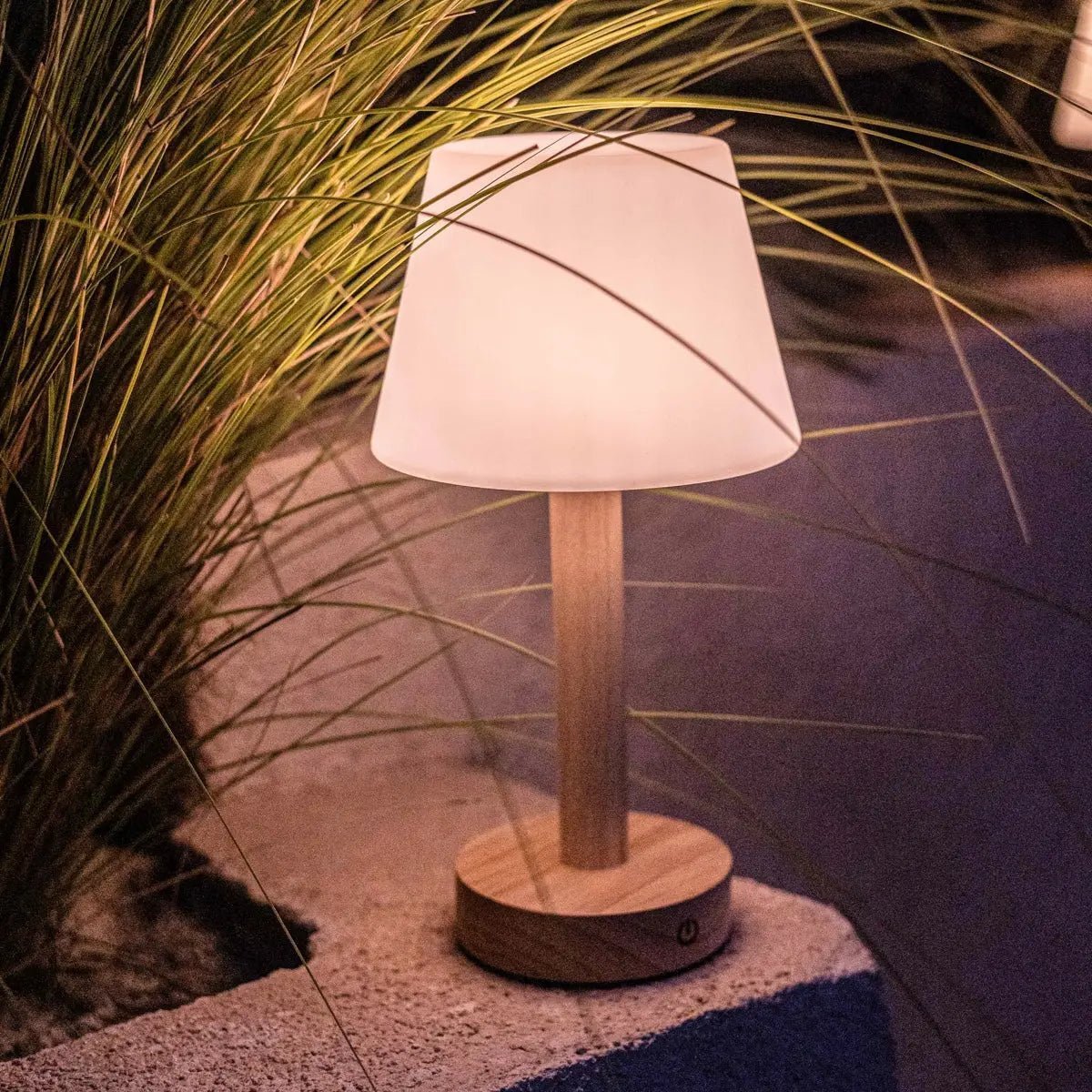 Zoë Light Brown Wooden Rechargeable Table Lamp | Dimmable, USB - C & Up to 80 Hours of Battery Life - LUXONAS HOME