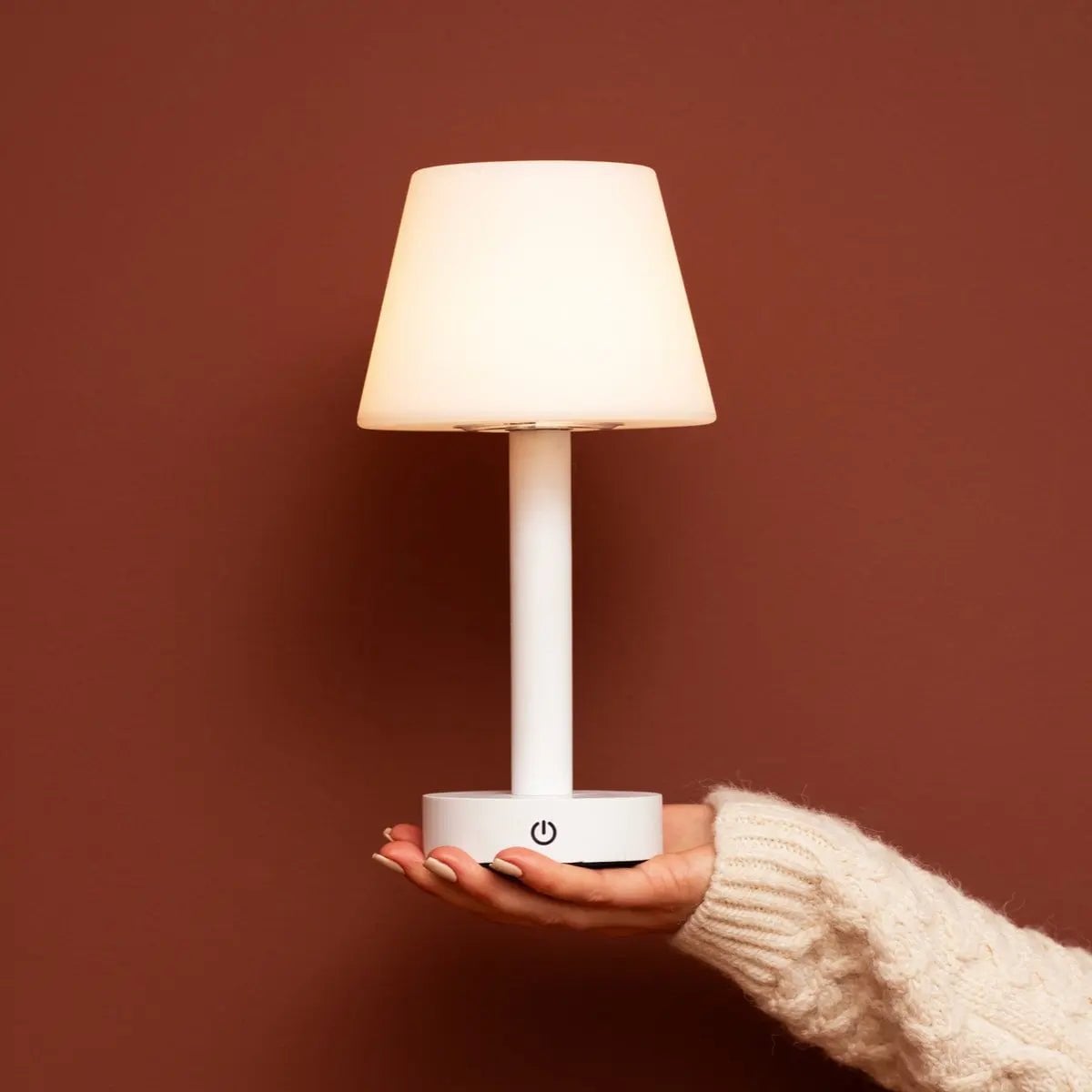 Zoë White Wooden Rechargeable Table Lamp | Dimmable, USB - C & Up to 80 Hours of Battery Life - LUXONAS HOME